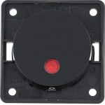 Berker 937622510 Kontroll-Ausschalter 2-polig mit Aufdruck '0' 12V rote Linse Kontroll-LED Integro Flow/Pure schwarz glänzend 