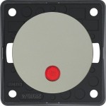 Berker 937622524 Kontroll-Ausschalter 2-polig 12V rote Linse Kontroll-LED Integro Flow/Pure edelstahl matt 