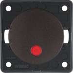 Berker 937622531 Kontroll-Ausschalter 2-polig mit Aufdruck '0' 12V rote Linse Kontroll-LED Integro Flow/Pure braun matt 