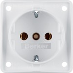 Berker 941852502 Schuko-Steckdose mit Schraubklemmen Integro Modul-Einsätze polarweiß matt 