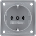 Berker 941852506 Schuko-Steckdose mit Schraubklemmen Integro Modul-Einsätze grau matt 
