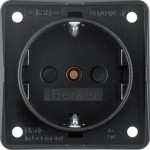 Berker 9419505 Schuko-Steckdose erhöhter Berührungsschutz Schraubklemmen Integro Modul-Einsätze schwarz matt 