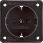 Berker 941952501 Schuko-Steckdose erhöhter Berührungsschutz Schraubklemmen Integro Modul-Einsätze braun matt 