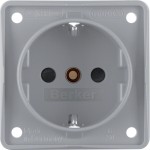 Berker 941952506 Schuko-Steckdose erhöhter Berührungsschutz Schraubklemmen Integro Modul-Einsätze grau matt 