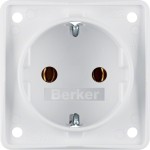 Berker 947782502 Schuko-Steckdose mit Steckklemmen Integro Modul-Einsätze polarweiß matt 