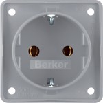 Berker 947782506 Schuko-Steckdose mit Steckklemmen Integro Modul-Einsätze grau matt 