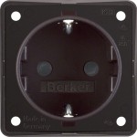 Berker 947792501 Schuko-Steckdose erhöhter Berührungsschutz Steckklemmen Integro Modul-Einsätze braun matt 