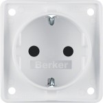 Berker 947792502 Schuko-Steckdose erhöhter Berührungsschutz Steckklemmen Integro Modul-Einsätze polarweiß matt 