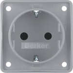 Berker 947792506 Schuko-Steckdose erhöhter Berührungsschutz Steckklemmen Integro Modul-Einsätze grau matt 