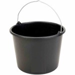schwarzer Baueimer 20 Liter mit Liter-Skala recyclebar 