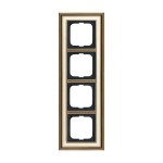 Busch-Jaeger 1724-848 Rahmen 4-fach Messing antik elfenbeinweiß 2CKA001754A4656 