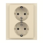 Busch-Jaeger 202 EUJB-82 SCHUKO Doppelsteckdose volle Abdeckung elfenbeinweiß 2TKA00003885 