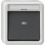 Gira 011630 Wipp-Kontrollschalter 10AX 250V mit Beschriftungsfeld Universal-Aus-Wechselschalter Grau 