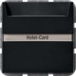 Gira 0140005 Hotel-Card-Schalter 10AX 250V mit Beschriftungsfeld Wechsler 1-polig Schwarz matt 