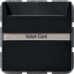 Gira 0140005 Hotel-Card-Schalter 10AX 250V mit Beschriftungsfeld Wechsler 1-polig Schwarz matt 