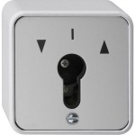 Gira 016330 WG AP Schlüsselschalter für alle DIN-Profilhalbzylinder Taster 1-polig Grau 