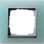 Gira 021151 Rahmen Event Opak Mint mit Zwischenrahmen Farbe Alu 1-fach 