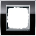 Gira 0211736 Rahmen Event Klar Schwarz mit Zwischenrahmen Farbe Alu 1-fach 