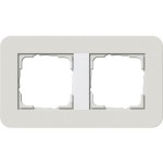 Gira 0212411 Rahmen E3 Hellgrau Soft-Touch mit Trägerrahmen Reinweiß glänzend 2-fach 