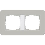 Gira 0212412 Rahmen E3 Grau Soft-Touch mit Trägerrahmen Reinweiß glänzend 2-fach 