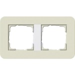 Gira 0212417 Rahmen E3 Sand Soft-Touch mit Trägerrahmen Reinweiß glänzend 2-fach 