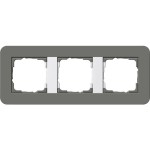 Gira 0213413 Rahmen E3 Dunkelgrau Soft-Touch mit Trägerrahmen Reinweiß glänzend 3-fach 