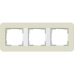 Gira 0213417 Rahmen E3 Sand Soft-Touch mit Trägerrahmen Reinweiß glänzend 3-fach 
