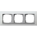 Gira 021350 Rahmen Event Opak Weiß mit Zwischenrahmen Farbe Alu 3-fach 