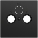 Gira 086974 Abdeckung für Koaxial-Antennensteckdose in Schwarz matt lackiert passend für System 70 (Zubehör) 
