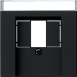 Gira 0876005 Abdeckung für TAE und USB mit Beschriftungsfeld Schwarz matt 