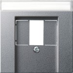 Gira 087626 Abdeckung für TAE und USB mit Beschriftungsfeld Farbe Alu 