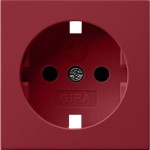 Gira 0921108 Abdeckung für Schuko-Steckdose 16A 250V mit erhöhten Berührungsschutz (Shutter) mit roter Abdeckung und Aufdruck 'WSV' (weitere Sicherheitsversorgung) Rot glänzend 
