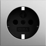 **Gira 0921600 Abdeckung für Schuko-Steckdose 16A 250V mit erhöhten Berührungsschutz (Shutter) System 55 Edelstahl 