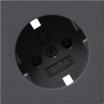 Gira 092628 Abdeckung für Schuko-Steckdose 30° 16A 250V mit erhöhten Berührungsschutz (Shutter) und Symbol Anthrazit 