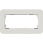Gira 1002411 Rahmen E3 Hellgrau Soft-Touch mit Trägerrahmen Reinweiß glänzend 2-fach ohne Mittelsteg 