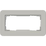 Gira 1002412 Rahmen E3 Grau Soft-Touch mit Trägerrahmen Reinweiß glänzend 2-fach ohne Mittelsteg 