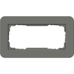 Gira 1002413 Rahmen E3 Dunkelgrau Soft-Touch mit Trägerrahmen Reinweiß glänzend 2-fach ohne Mittelsteg 