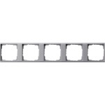 Gira 1465726 Zwischenrahmen 5-fach in klarer Ausführung mit Aluminium-Oberfläche passend für System 55 Gira Event 