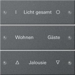 Gira 220328 Wippenset 3f beschr. System 55 Anthrazit(lack.) 