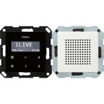 Gira 228003 Unterputz-Radio RDS mit einem Lautsprecher Bedienaufsatz in Schwarzglasoptik Reinweiß glänzend 