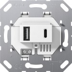 Gira 234900 Einsatz USB-Spannungsversorgung 2-fach Typ A / Typ C Weiß 