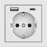 Gira 245970 SCHUKO-Steckdose 16 A mit erhöhtem Berührungsschutz und USB-Lademöglichkeit für zwei Geräte gleichzeitig 