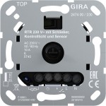 Gira 247400 Einsatz Raumtemperaturregler 230V 10A mit Schließer Kontrolllicht und Sensor für elektrische Fußbodenheizung 