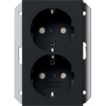Gira 2735005 SCHUKO-Doppelsteckdose 2-fach mit erhöhtem Berührungsschutz Safety Plus für Unterputz-Gerätedose 1,5-fach 