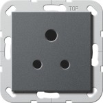 Gira 277228 Gira Steckdose BS 546 Round Pin 5 A 250 V~ mit Shutter in Anthrazit, passend für System 55 