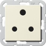 Gira 277401 Gira Steckdose BS 546 Round Pin 15 A 250 V~ mit Shutter, cremeweiß glänzend, passend für System 55 
