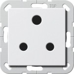 Gira 277403 Steckdose British Standard Round Pin 15 A mit Shutter, Schraubklemmen, für Schraubbefestigung Reinweiß 