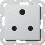 Gira 277426 Steckdose BS 546 Round Pin 15 A 250 V~ mit Shutter, Schraubklemmen und Schraubbefestigung Alu 