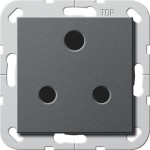 Gira 277428 Gira Steckdose BS 546 Round Pin 15 A mit Shutter, Schraubklemmen, Schraubbefestigung, passend für System 55 