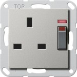 Gira 2780600 Steckdose British Standard 13 A 250 V~ geschaltet mit Kontrolllicht und erhoehter Beruehrungsschutz 